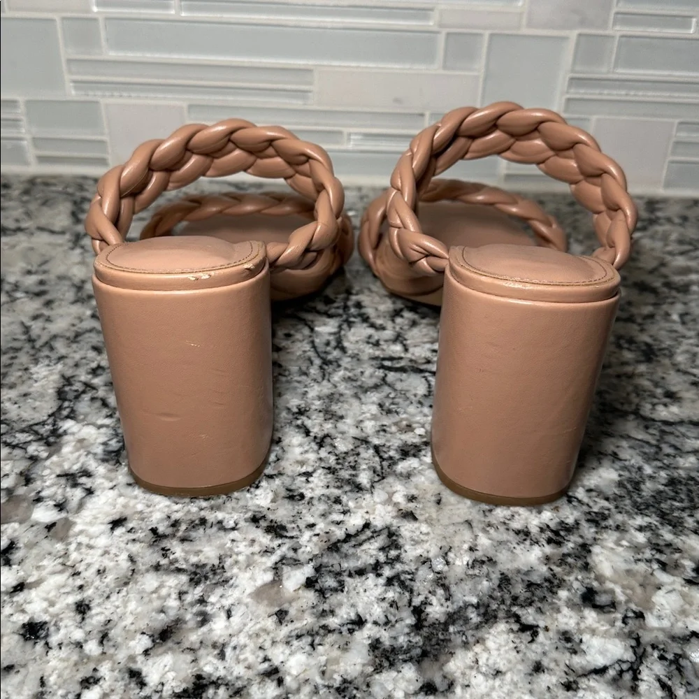 Madden Girl Dixcy Braided Cream Block Heel Sandals - 11 - Picture 4 of 10